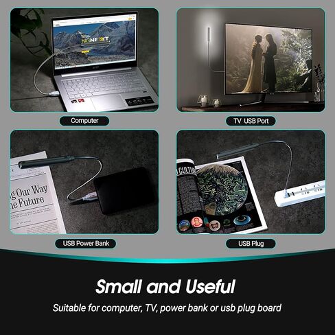 Daffodil USB LED Light - 8 Super Bright LED Reading Lamp - No Batteries Needed - PC & Mac Compatible (ULT05 Black) in Kuwait