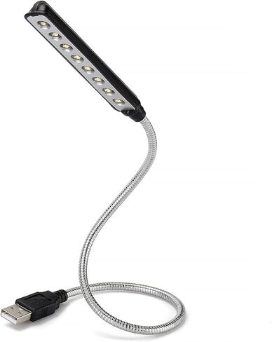 Daffodil USB LED Light - 8 Super Bright LED Reading Lamp - No Batteries Needed - PC & Mac Compatible (ULT05 Black) in Kuwait