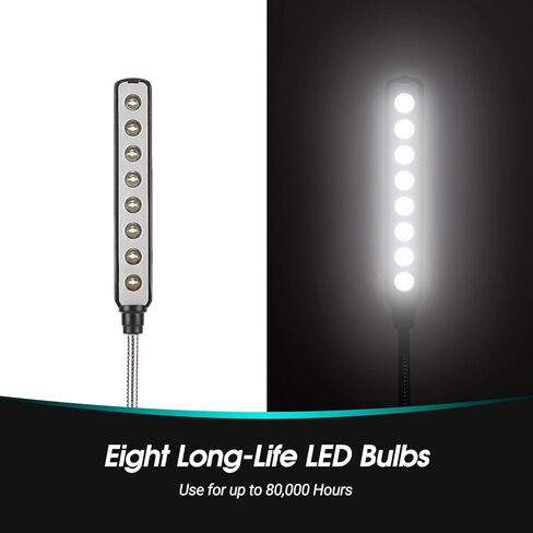 Daffodil USB LED Light - 8 Super Bright LED Reading Lamp - No Batteries Needed - PC & Mac Compatible (ULT05 Black) in Kuwait