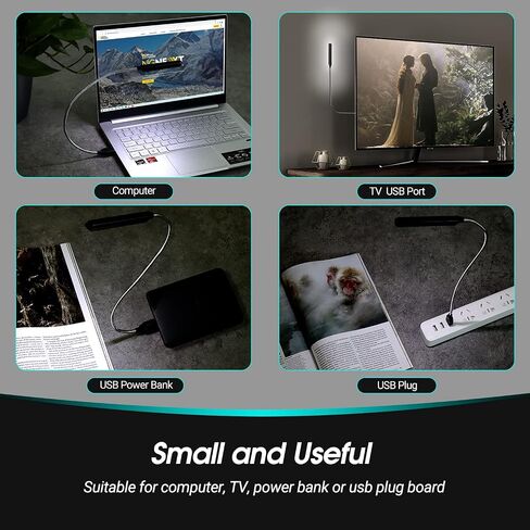 Daffodil USB LED Light - 8 Super Bright LED Reading Lamp - No Batteries Needed - PC & Mac Compatible (ULT05 Black) in Kuwait