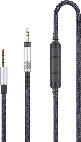 ABLET Audio Replacement Cable with in-Line Mic Remote Volume Control Only Compatible with Audio Technica ATH-M50x, ATH-M40x, ATH-M70x Headphones and Samsung Galaxy Huawei Android in Saudi Arabia