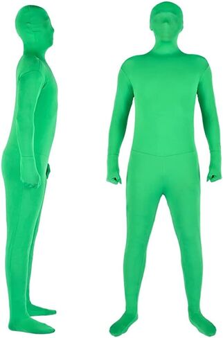 7Tek Green Screen Bodysuit Chromakey Body Suit Green Men Clothes Backdrop with Gloves for Photography Photo Film Video Invisible Effect (L:170CM, Green) in Saudi Arabia