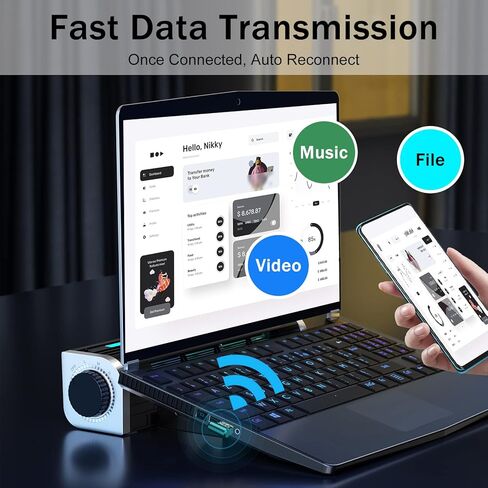 محول USB بلوتوث 5.3 لأجهزة الكمبيوتر المكتبية، التوصيل والتشغيل الحقيقي جهاز استقبال وجهاز إرسال بلوتوث صغير EDR لأجهزة الكمبيوتر المحمول Windows 11/10/8.1 (أخضر عشبي) in Kuwait