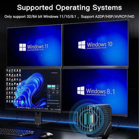 محول USB بلوتوث 5.3 لأجهزة الكمبيوتر المكتبية، التوصيل والتشغيل الحقيقي جهاز استقبال وجهاز إرسال بلوتوث صغير EDR لأجهزة الكمبيوتر المحمول Windows 11/10/8.1 (أخضر عشبي) in Kuwait