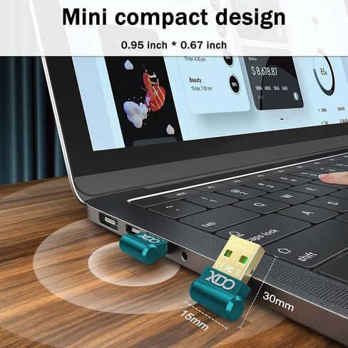 محول USB بلوتوث 5.3 لأجهزة الكمبيوتر المكتبية، التوصيل والتشغيل الحقيقي جهاز استقبال وجهاز إرسال بلوتوث صغير EDR لأجهزة الكمبيوتر المحمول Windows 11/10/8.1 (أخضر عشبي) in Kuwait