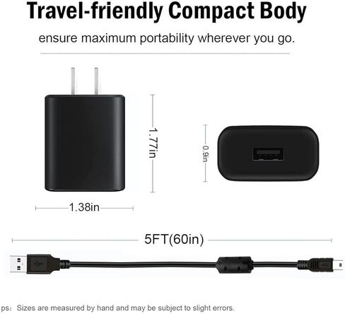 5FT Mini-USB شاحن حائط محول كابل شحن لـ Garmin Nuvi 40 42 44 50 52 54 54LM 55 56 57 58 58LMT 65LM 66LM 67LM 68LM 68LMT 255W 265W 2577LT 2597LMT Dezl 570LMT حركة المرور Sat Nav GPS in Kuwait