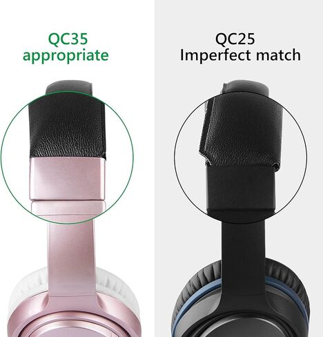 جيكريا شريط راس من الجلد البروتيني متوافق مع بوز كوايت كومفورت 35 ii جيمنج، QC35 II، QC35، QC25، QC SE، شريط بديل لسماعات الرأس، قطعة اصلاح غطاء راس سماعة الراس (اسود) in Saudi Arabia