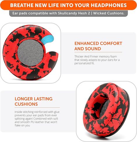 WC PadZ Hesh - Extra Thick Earpads for Skullcandy Hesh Wired in Saudi Arabia