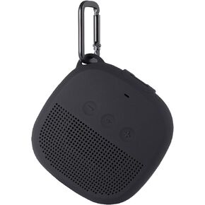 Aotnex Carrying Case for Bose SoundLink Micro Case with Portable Metal Hook for Easy Carrying, Soft Silicone Shockproof Cover Fits Bose Micro Bluetooth Speakers for Secure Outdoor Protection(Black)