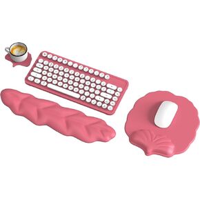 iCasso Keyboard Wrist Rest Set, Ergonomic Memory Foam Wrist Support pad for Keyboard and Mouse, Easy Typing and Wrist Pain Relief pad for Office, Studying, Gaming, Computer Laptop (Green)