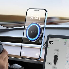 VICSEED Tesla Phone Mount【Strongest Magnet Power】MagSafe Car Mount for Tesla Model 3 Model Y, Foldable Hidden Tesla Phone Holder Fit for All Phone, Tesla Model 3 Accessories Tesla Model Y Accessories