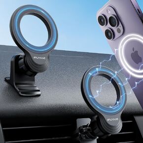 Compatible with Mag-Safe Car Mount,Magnetic Car Phone Mount,2 in 1 Super Stable Dash&Air Vent Car Phone Mount,Mag-Safe Accessories for iPhone 15 Pro Plus Max 14 13 12 Mini Mag-Safe Case
