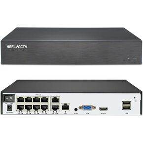 16CH NVR 16 Port 4K PoE Network Video Recorder,Support 8MP/5MP/3MP/1080P IP PoE Camera,Remote Access,Smart Human/Vehicle Detection,24/7 Recording,Smart Playback,No Hard Disk Drive