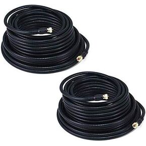 iMBPrice 6 Feet RG6 Coaxial Patch Cable, 2-Pack with F-Type Screw-on Gold Plated Connectors for Internet, Broadband and Digital TV Aerial, Satellite Cable Extension, Black in Kuwait