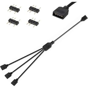 Besvalo RGB تمديد كابل 3 دبوس، اللوحة الأم للكمبيوتر ARGB واجهة تمديد كابل أنثى Connetor، 5 فولت Argb 3-Pin موصل 1-3 in Kuwait