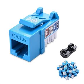 Cable Matters [UL Listed] 25-Pack Rapid-Install Cat6 Keystone Jacks, White in Kuwait