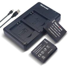 Newmowa DMW-BCM13 Battery (2 Pack) and Dual USB Charger Kit for Panasonic DMW-BCM13,DMW-BCM13E,DMW-BCM13PP and Panasonic Lumix DC-TS7,DMC-FT5,DMC-LZ40,DMC-TS5,DMC-TZ37,DMC-TZ40,DMC-TZ41 in Kuwait