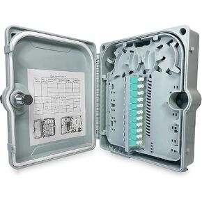 Fiber Optic Wall Mount or Pole Mount Enclosure for Indoor or Outdoor Fiber Optic Terminations and Fusion Splice installations with Couplers. (LC OM3 NO Pigtails) in Kuwait