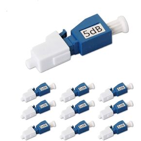 10 Pack Single Mode LC 5dB Fiber Optic Attenuator, LC/UPC in-Line Fiber Attenuator, Male/Female, Single-Mode Fixed, SM, dB Options: 3dB, 5dB, 7dB, 10dB