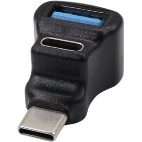 RIIEYOCA USB C to USB 3.1 Multi-Function Adapter, 1 in 2 Support 8K@60Hz,OTG 20Gpbs High Speed Transmission, Compatible with Steam Deck, Laptop, Switch, Type-C Mobile Phones (1pack)