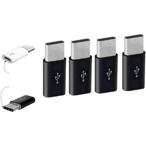 Micro USB to USB C Adapter, USB Type C Adapter Convert Connector with Resistor, Fast Charging for Samsung Galaxy S10 S9 S8 Plus Note 9 8, MacBook, LG V30 G5 G6, Moto Z2 Play (Black)