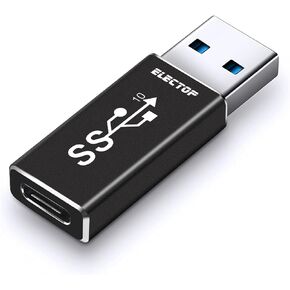 ELECTOP Double Sides 10Gbps, USB 3.1 GEN 2 Male to Type-C Female Adapter | Support Both 10Gbps Charging & Data Transfer, USB A to USB C 3.1 Converter for PC, Laptop, Charger, Power Bank, Quest Link in Kuwait
