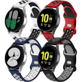 Lerobo 4 Pack Bands Compatible with Galaxy Watch 7 6 5 4 Band 40mm 44mm/Galaxy Watch 6 4 Classic 43mm 47mm 46mm 42mm/Watch 5 pro 45mm,Active 2 Band, 20mm Watch Band Soft Silicone Sport Band Women Men in Kuwait