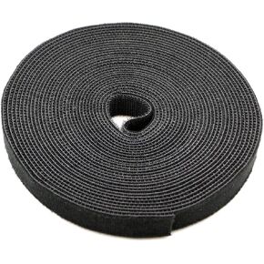 Reusable Fastening Tape Cable Ties 3/4 Inch Double Side Hook Roll (25 Yard, Black) in Kuwait