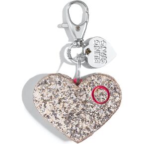 BlingSting Personal Safety Alarm for Women - Ahh!-larm! Self-Defense Personal Panic 115 Decibel Alarm Keychain for Women with LED Safety Light and Clip, Pink Glitter Heart, One Size (AL PNKG)