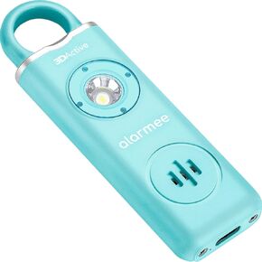 3DActive Alarmee Rechargeable Personal Safety Alarm for Women, Teens and Elderly, Pocket Size 130dB Loud Siren with LED Light (Aqua)