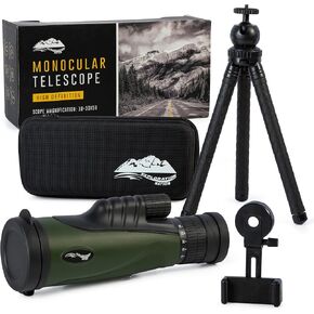 10-30x50 High Definition Monocular Telescope for Smartphone – High Powered Monoculars for Star Watching, Bird Watching & Hunting – Includes Heavy Duty Tripod, Hand Strap & Carrying Case – Black in Saudi Arabia