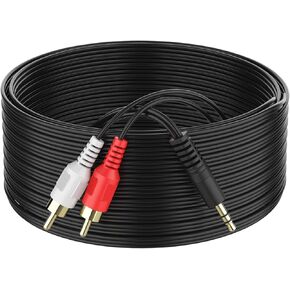 Abireiv 3.5mm to RCA Cable 10ft 3.5mm TRS Male to 2RCA Male Stereo Y Splitter RCA Cord Compatible with Echo Dot, Smartphone, MP3, Tablet, Stereo Receiver, Car, Speaker, HDTV ect.