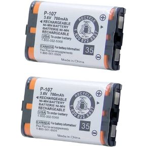 بطاريات QBLPOWER HHRP107 القابلة لإعادة الشحن متوافقة مع هاتف باناسونيك HHR-P107 HHR-P107A HHRP107A اللاسلكي 3.6 فولت 700 مللي أمبير Ni-MH (4 عبوات HHR-P107) in Kuwait