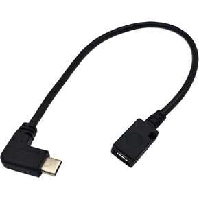 USB Type C to Micro USB Cable, 90 Degree USB-C Male to Micro USB Male Adapter Converter for MacBook Pro, Laptop, Android Devices(Only for Charging) (90 Degree Type C M/Micro M) in Kuwait