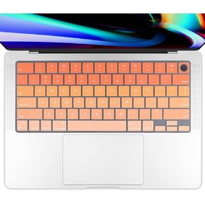 Batianda for MacBook Pro 14 16 inch Keyboard Cover 2023 2021 Release A2442/A2779 A2485/A2780 with M2 M1 Pro/Max Chip Premium Ultra Thin Gradient Color Waterproof Keyboard Skin, Gradient Green
