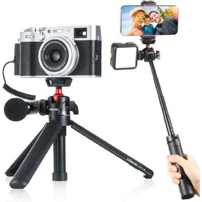 Ulanzi MT-16 Camera Tripod Stand Holder, Mini Tabletop Tripod Selfie Stick with Cold Shoe, Travel Tripod for iPhone 12 Canon G7X Mark III Sony ZV-1 RX100 VII A6600 Vlogging Filmmaking Live Streaming
