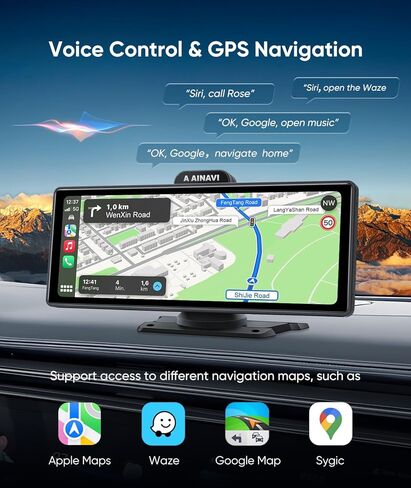 10.26 بوصة Apple Carplay وAndroid Auto، ستيريو سيارة محمول مع كاميرا داش 4K، كاميرا احتياطية 1080P، شاشة Drivemate Carplay مع بلوتوث/ملاحة/MirrorLink (صوت 4K BT (مكبر صوت Pro)) in Kuwait