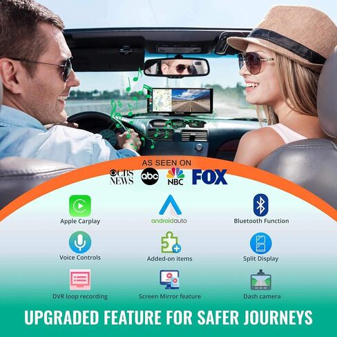 ستيريو سيارة محمول من PortVDU مزود بتقنية Apple Carplay وAndroid Auto اللاسلكية، وأحدث كاميرا داش كام 2.5K لعام 2023 وكاميرا احتياطية عالية الدقة 1080P، وشاشة لمس IPS HD مقاس 9.3 بوصة، وبلوتوث، ونظام تحديد المواقع العالمي (GPS)، ووصلة مرآة وعناصر إضافية in Saudi Arabia