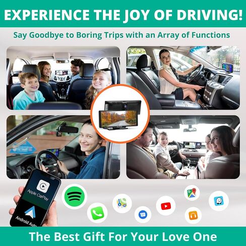 ستيريو سيارة محمول من PortVDU مزود بتقنية Apple Carplay وAndroid Auto اللاسلكية، وأحدث كاميرا داش كام 2.5K لعام 2023 وكاميرا احتياطية عالية الدقة 1080P، وشاشة لمس IPS HD مقاس 9.3 بوصة، وبلوتوث، ونظام تحديد المواقع العالمي (GPS)، ووصلة مرآة وعناصر إضافية in Saudi Arabia