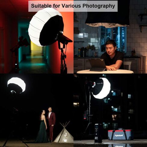 Aputure Lantern Softbox Soft Light Modifier,26inch, Quick-Setup Quick-Folding Aputure Space Light Upgraded for Aputure 300D Mark II 120D 120T 120D Mark II 300X and Other Bowens Mount Light in Saudi Arabia