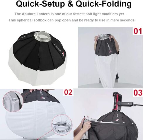 Aputure Lantern Softbox Soft Light Modifier,26inch, Quick-Setup Quick-Folding Aputure Space Light Upgraded for Aputure 300D Mark II 120D 120T 120D Mark II 300X and Other Bowens Mount Light in Saudi Arabia