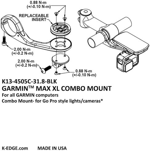 K-EDGE Garmin Max XL Combo Mount, 31.8mm in Saudi Arabia