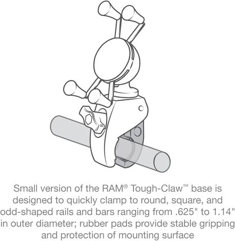 RAM Mounts X-Grip Small Phone Mount with RAM Snap-Link Tough-Claw RAM-HOL-UN7-400U for Motorcycle, ATV/UTV, Bike in Saudi Arabia