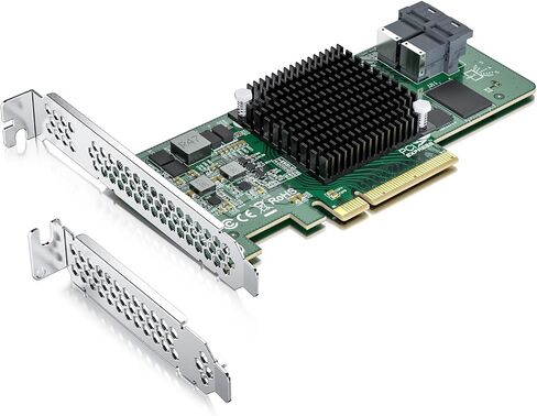 H!Fiber 6G External PCIe Controller Card, SAS/SATA HBA Host Bus Adapter, SAS 2008 Chip, PCIE X8, 2X SFF-8088 Ports,Same as 9200-8E in Kuwait