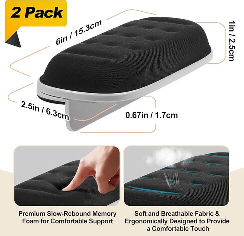 وسادات مسند المعصم للمكتب، وسادة مسند الذراع من الإسفنج الذكي لتخفيف آلام الذراع والمعصم، دعم مريح لمرفق الذراع والمعصم لمكتب الكمبيوتر، مكتب المكتب (عبوتان) in Kuwait