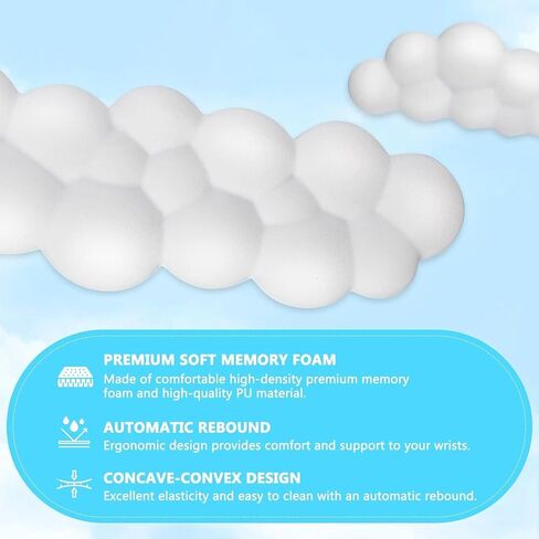 Keyboard Wrist Rest,Keyboard Wrist Rest with Memory Foam,Non-Slip Base,Palm Rest and Wrist Support for Computer Keyboard and Mouse Pad,for Home Office Laptop/Computer/Gaming Use - White in Kuwait