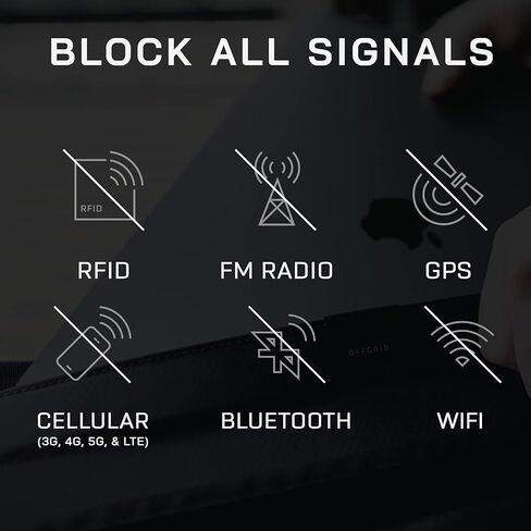OFFGRID Cell Phone Faraday Bags - Premium EMP Proof Faraday Bags - Device Shielding Data Security for Signal Blocking & Anti-Spy Protection. Faraday Bags for Cell Phones, Tablets and Laptops in Kuwait