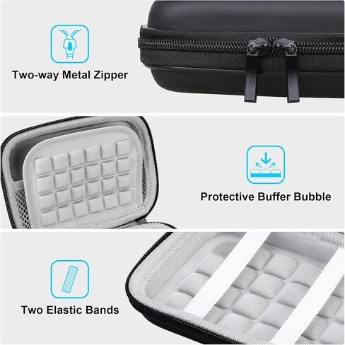 Lacdo Hard Drive Carrying Case for Toshiba Canvio Basics/Canvio Flex/Advance/Gaming Portable External Hard Drive 1TB 2TB 3TB 4TB 2.5 inch HDD EVA Shockproof Travel Bag, Black+Gray in Kuwait