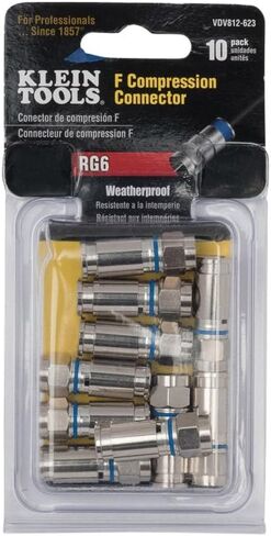 Klein Tools VDV812-624 موصل F مضغوط مقاوم للطقس لكابل RG6 المحوري، 50 حزمة in Saudi Arabia