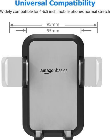Amazon Basics Universal Smartphone Holder for Car Air Vent, Grey in Saudi Arabia
